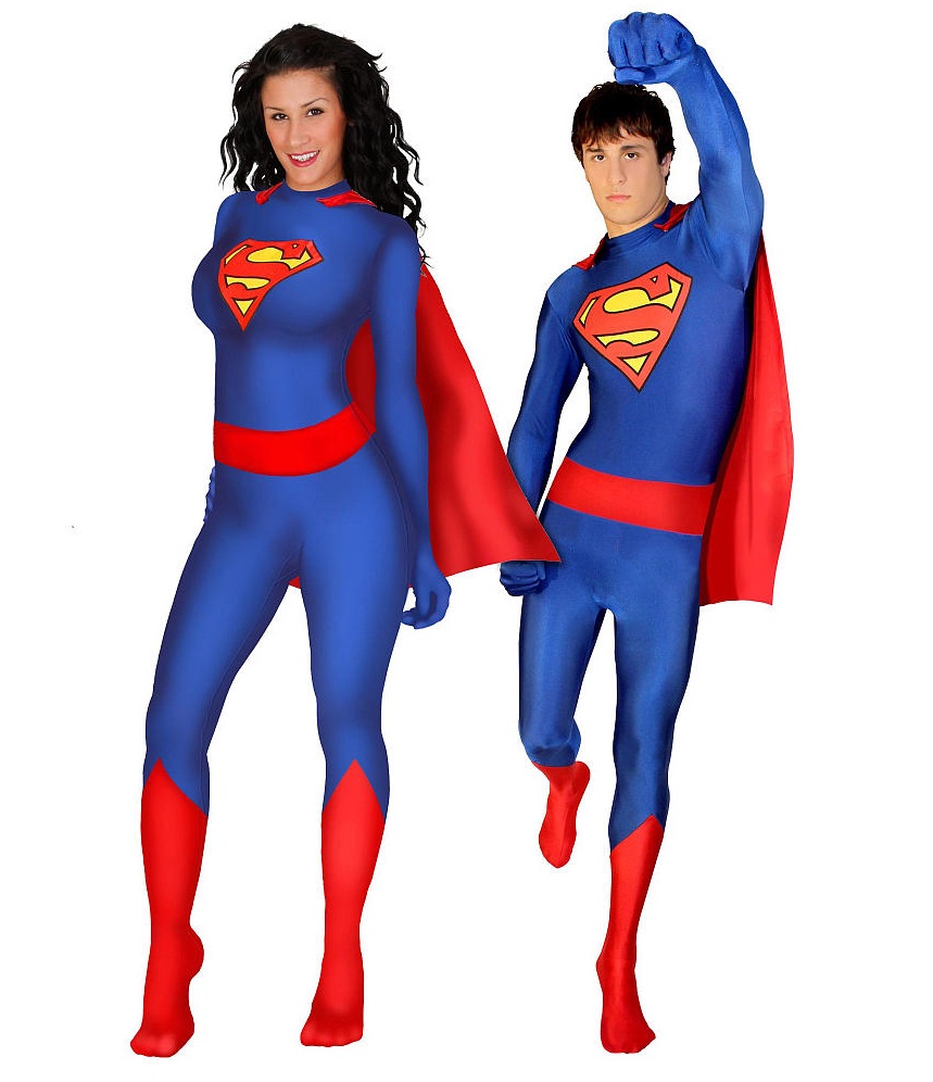Royal Blue Superman Catsuit Halloween Superhero Costume
